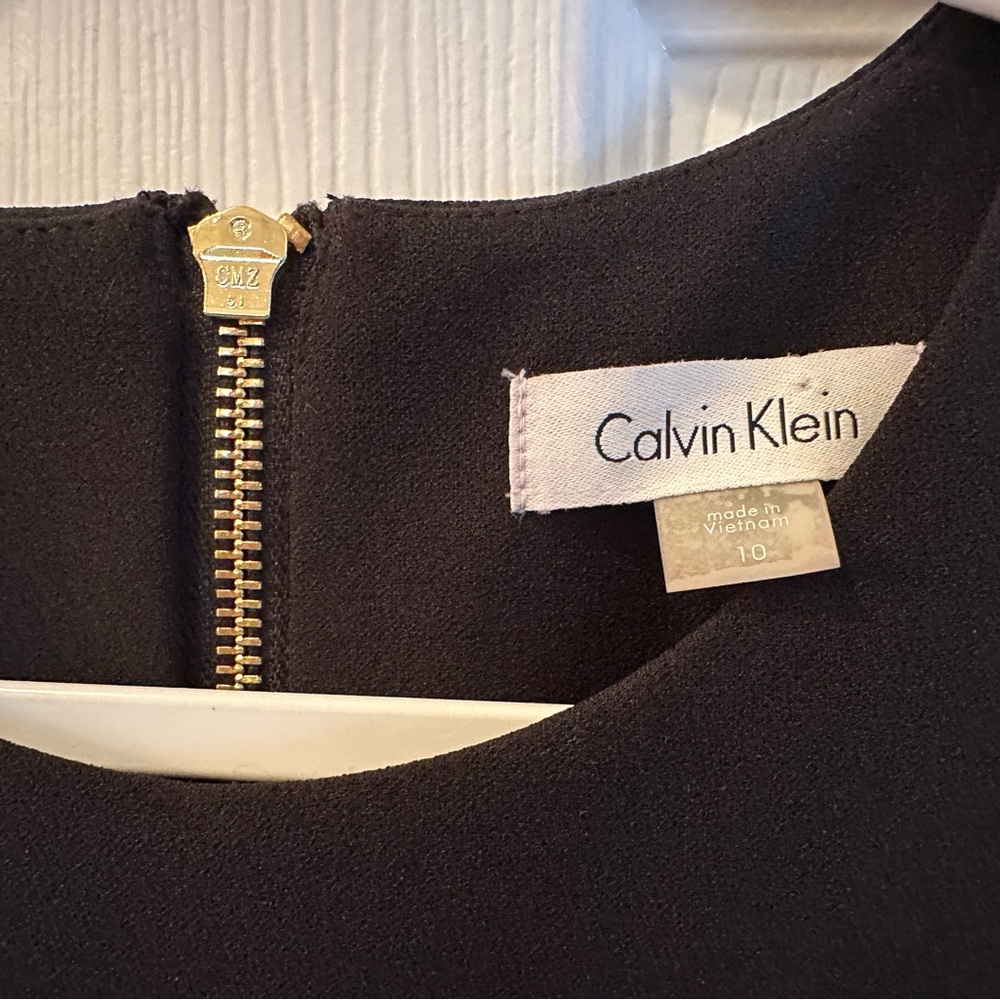 Calvin Klein Black Dress with Gold Zipper